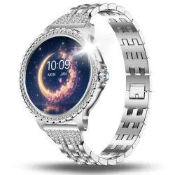 SMARTWATCH DAMSKI ZEGAREK ANGELO A58 SREBRNY ROZMOWY SMART WATCH DLA KOBIETY MENU PL